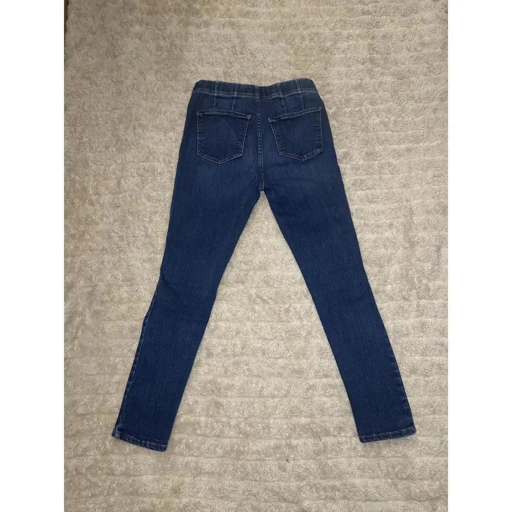 Free People medium wash pleated pull-on skinny denim jeans Size 28